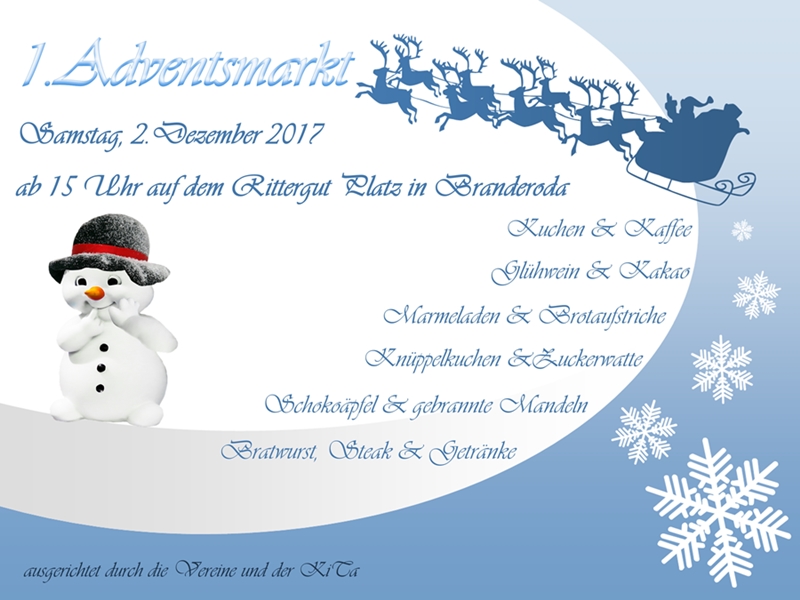 1. Adventsmarkt in Branderoda 2017